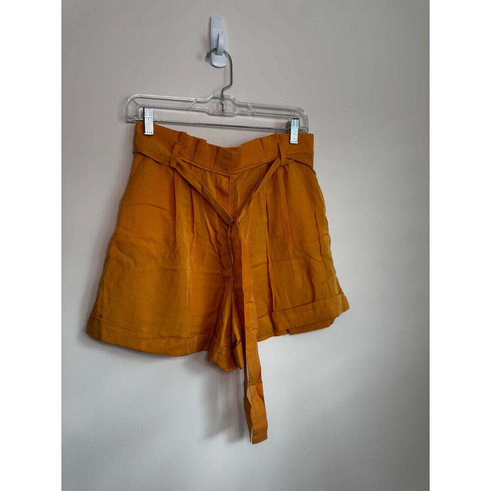 Ipekyol - Women's High Waisted Mustard Paper Bag Shorts Size 6
